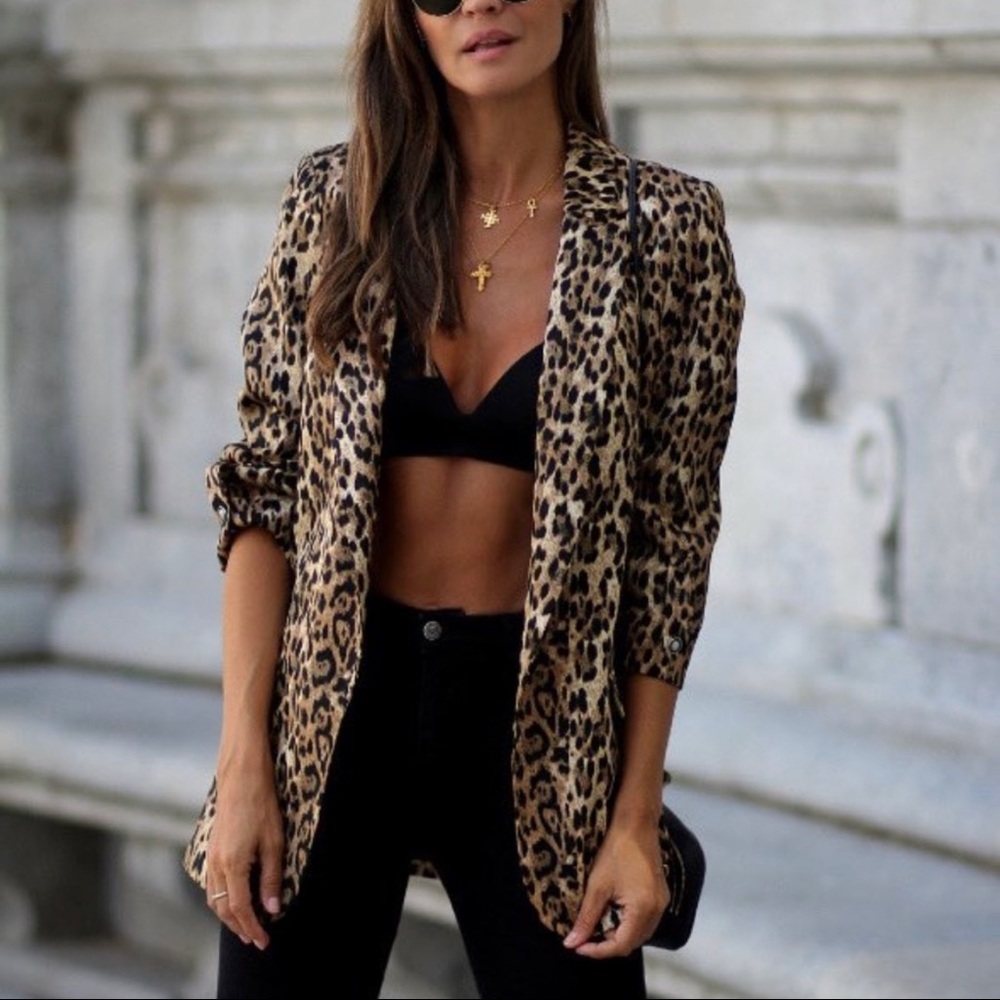 ZARA Animal Blazer size L